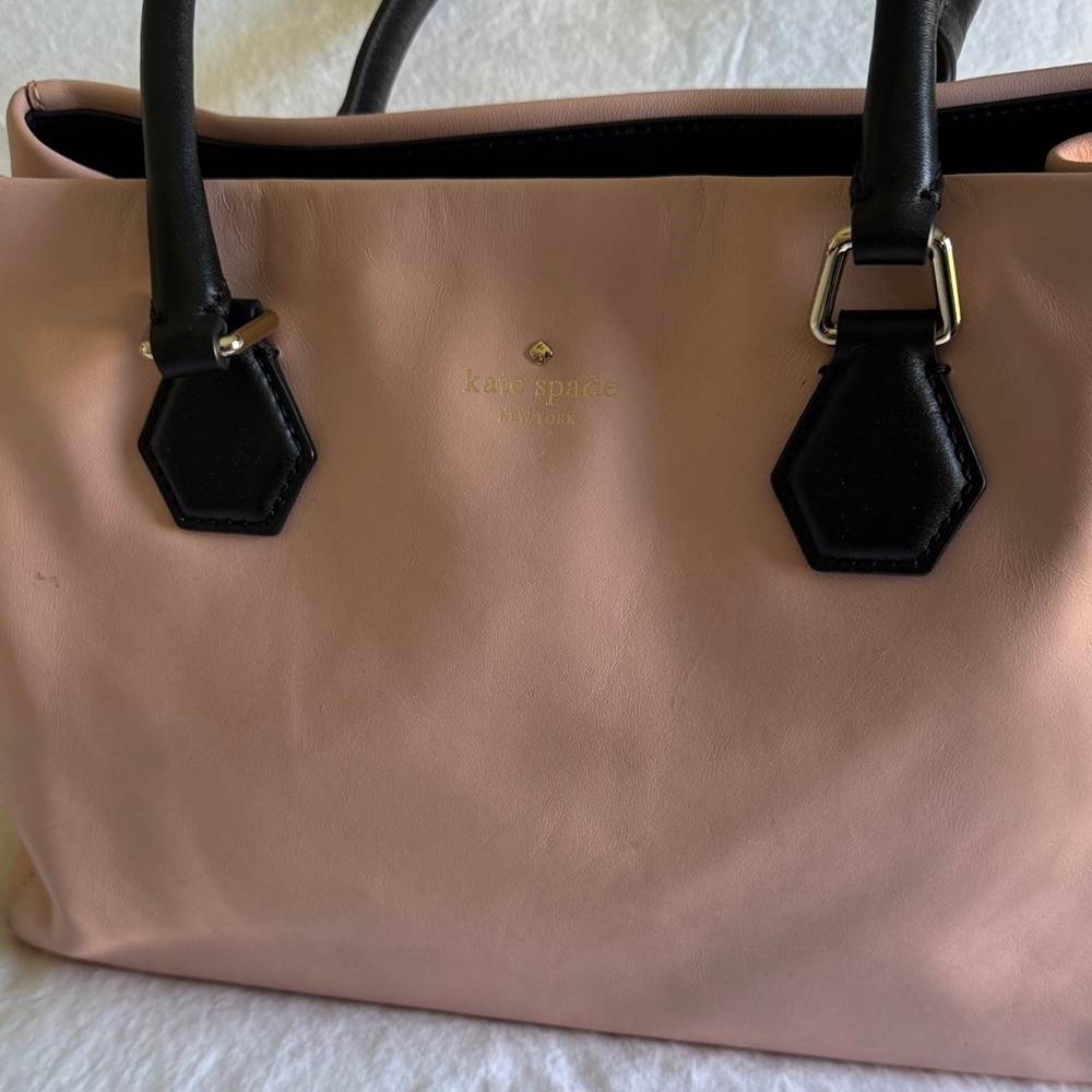 Kate Spade Catherine Street Wensley Blush and Black Satchel Tote handbag - Picture 4 of 15